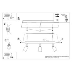 Plafon WINX 3 czarny/miedź 18.5x6x45cm nowoczesna lampa GU10 do salonu  - Miniaturka zdjęcia nr 10