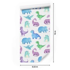 Tapeta w kolorowe dinozaury, do pokoju chłopca  - Miniaturka zdjęcia nr 2
