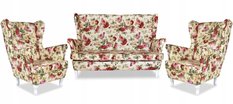 Zestaw wypoczynkowy mebli Ari Print 149x104x92 cm uszak sofa fotele skandynawskie ROSE  - Miniaturka zdjęcia nr 1