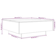 Stolik kawowy 80x80x31 cm z płyty wiórowej szarość betonu do salonu - Miniaturka zdjęcia nr 10