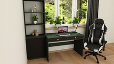 Toaletka biurko MONODIS 120x75x50 cm do sypialni butelkowa zieleń front szary - Miniaturka zdjęcia nr 6