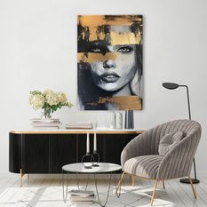 Duży Obraz Na Płótnie Do Salonu Kobiecy Portret Glamour Abstrakcja 80x120cm - Miniaturka zdjęcia nr 4