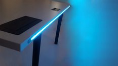 Biurko gamingowe model 1 202x75x66 cm białe narożne komputerowe led do pokoju gracza - Miniaturka zdjęcia nr 5