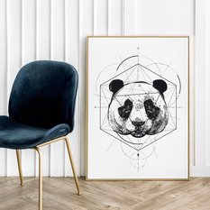 Plakat panda geometria 70x100 cm dekoracja ścienna bez ram  - Miniaturka zdjęcia nr 5