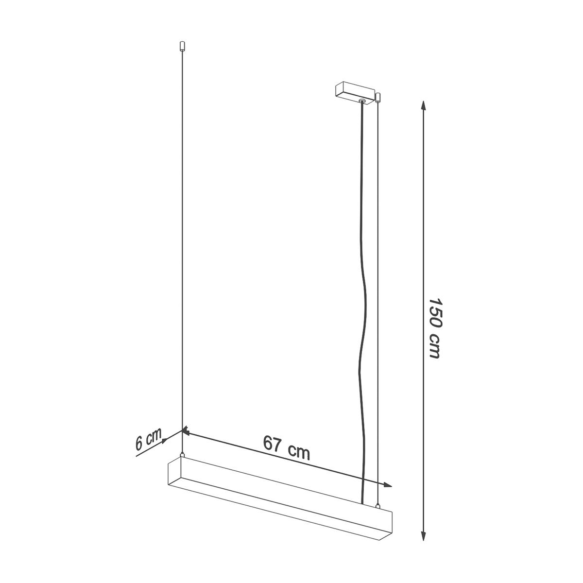 Lampa wisząca PINNE 67 biała 3000K 150x6x67cm nowoczesna LED do salonu nr. 8