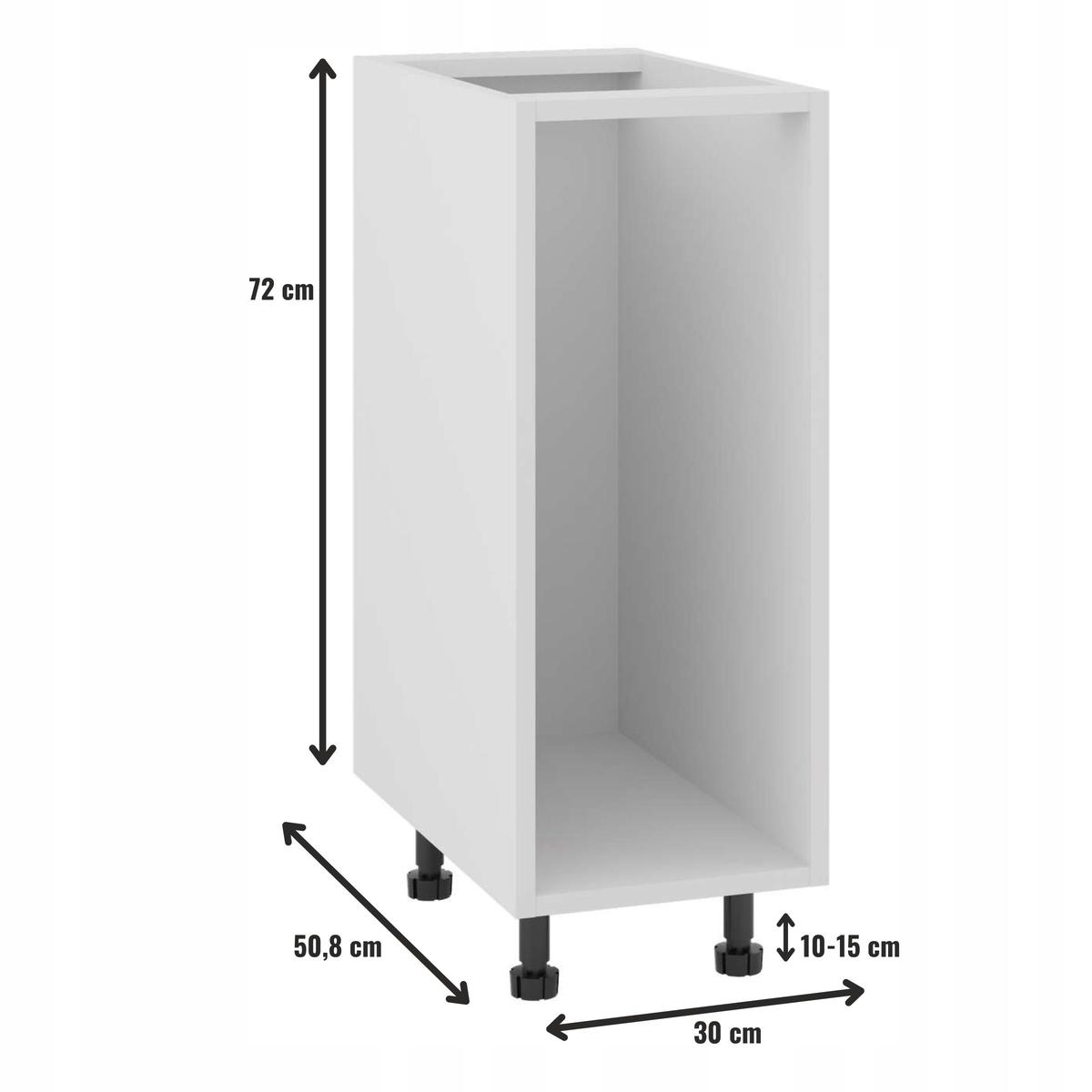 Korpus szafka kuchenna dolna 30x82x50 cm pod cargo z akcesoriami biały do kuchni nr. 2