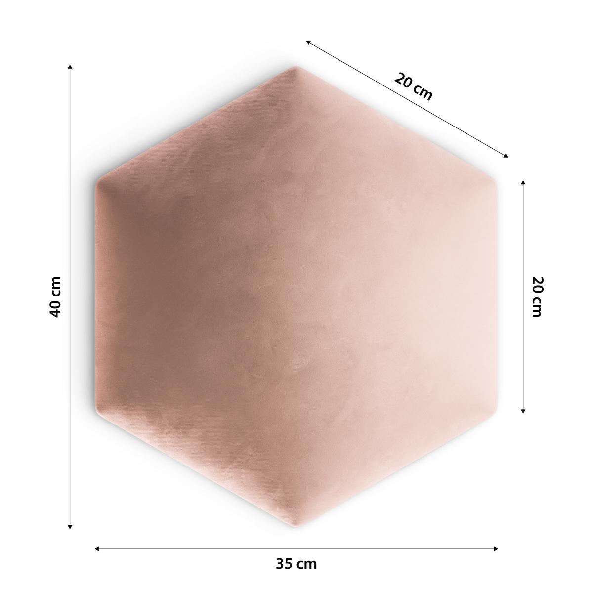 Panele tapicerowane 35x40 cm hexagon magic velvet różowy\ nr. 4