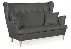 Zestaw wypoczynkowy mebli ARI 149x104x92 cm uszak sofa fotele pufy do salonu Twist szary - Miniaturka zdjęcia nr 3