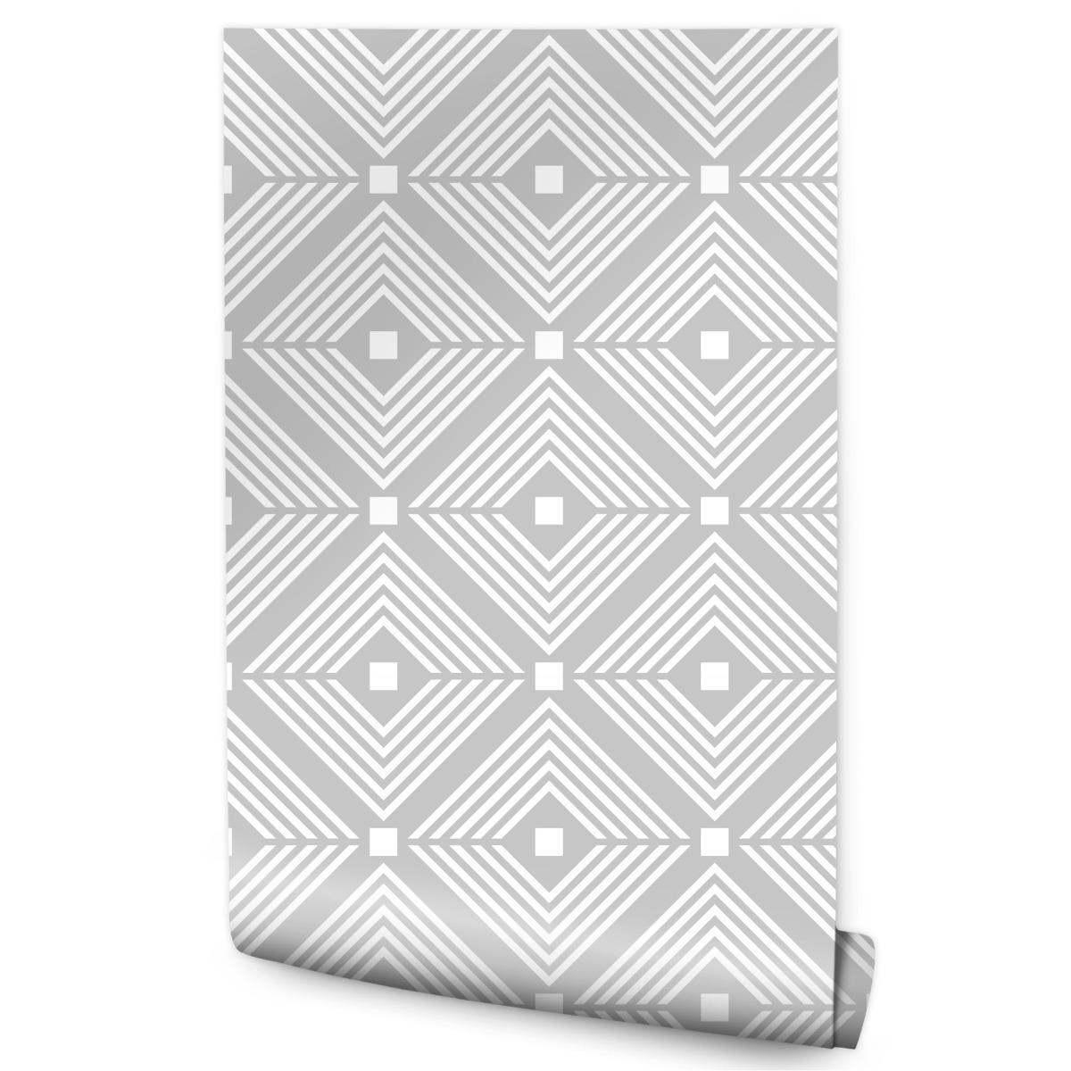 Tapeta Geometryczne Wzory w Odcieniach Szarości  53x1000 