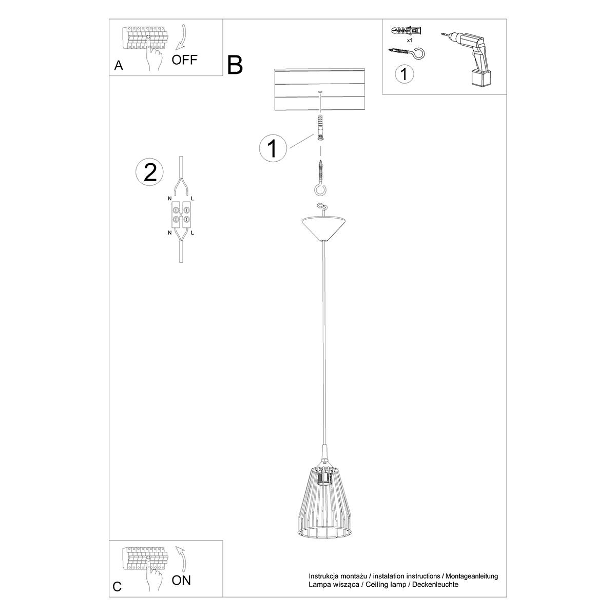 Lampa wisząca LEYO 85x15x15cm nowoczesna E27 do salonu nr. 6