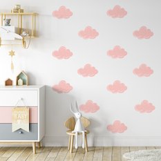 NAKLEJKA NA ŚCIANĘ DO POKOJU DZIECKA 120x60 RÓŻOWE CHMURKI - Miniaturka zdjęcia nr 3