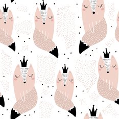 Tapeta Dla Dziecka Lisie Księżniczki ZWIERZĄTKA 53x1000  - Miniaturka zdjęcia nr 3