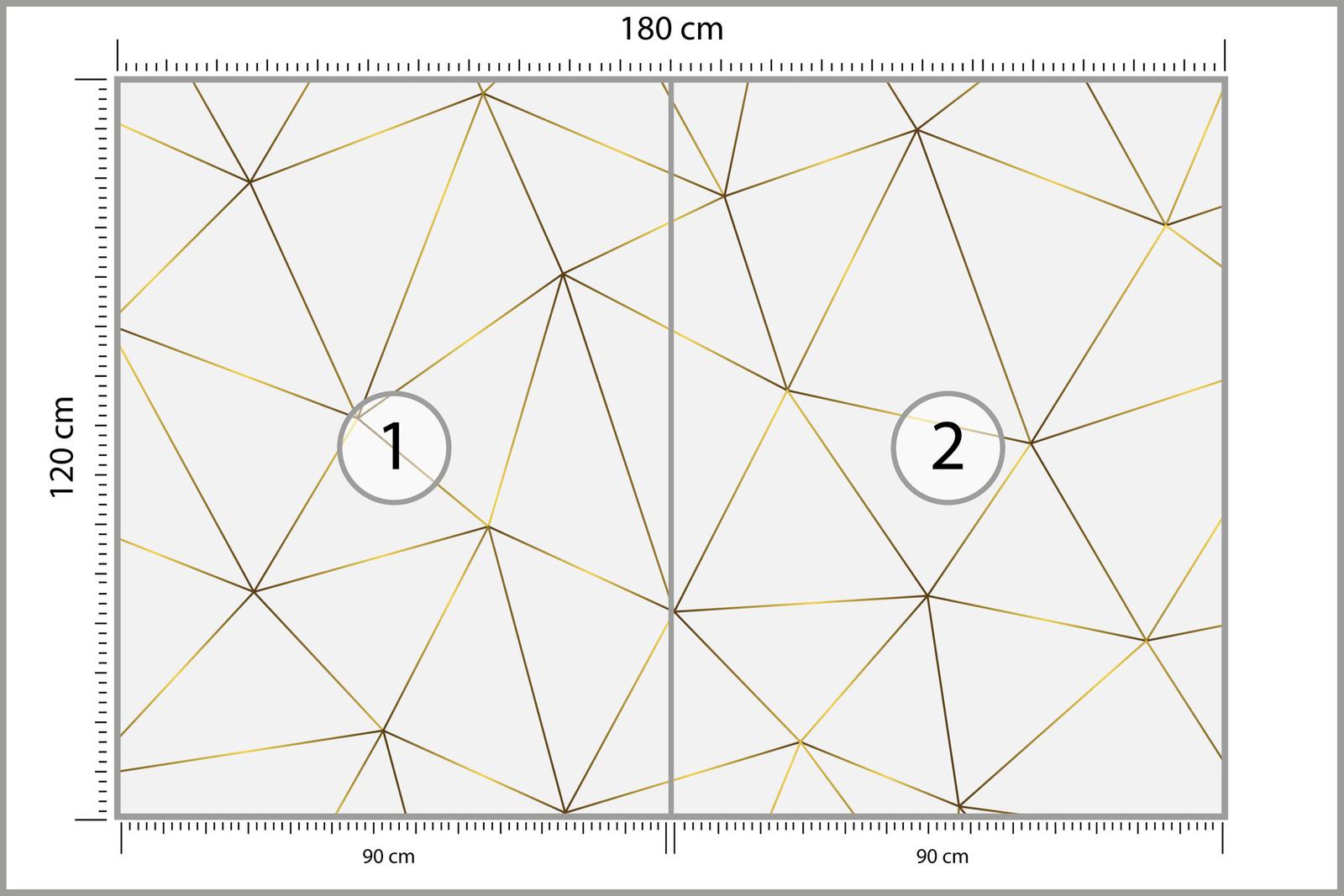 Fototapeta Do Sypialni Złoty Wzór GEOMETRYCZNY Abstrakcja Efekt 3D nr. 2