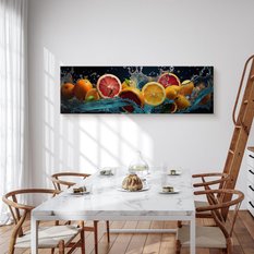 Obraz Panoramiczny Do Kuchni Owoce CYTRUSY Abstrakcja Efekt 3D 145x45cm - Miniaturka zdjęcia nr 7