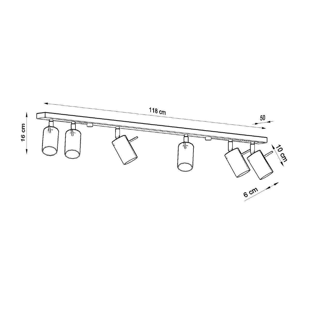 Plafon RING 6L chrom 16x6x118cm nowoczesna lampa GU10 do salonu nr. 4