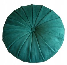 Poduszka dekoracyjna ozdobna okrągła welur zielona