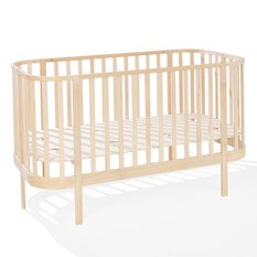 Bukowe łóżeczko dziecięce/ sofa 2w1 (140x70) GRAND - naturalne