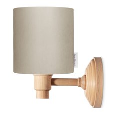 Lampa ścienna kinkiet VELVET 21x14x24 cm z włącznikiem beżowy drewno białe