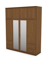 Duża szafa do sypialni z lustrem garderoba szuflady Sonoma jasna/Biel 200x242x60