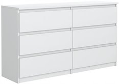 Komoda 120 cm MARTUSIA 78,5x120x39 cm z 6 szufladami biała do salonu i sypialni - Miniaturka zdjęcia nr 3