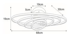 Lampa sufitowa K-8105 CORINA 68x19x30 cm do sypialni lub pokoju biały/czarny - Miniaturka zdjęcia nr 6