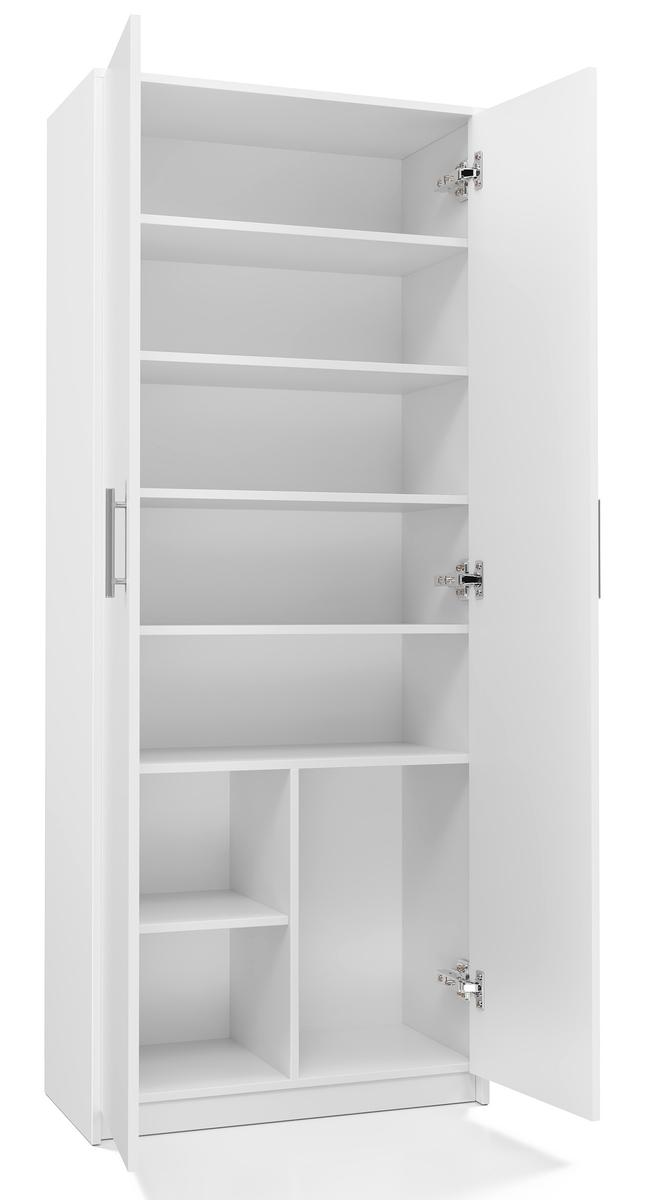 Regał Rafcio 2D 74x180x35 cm z półkami i drzwiami do pokoju lub biura biały mat bestseller nr. 4