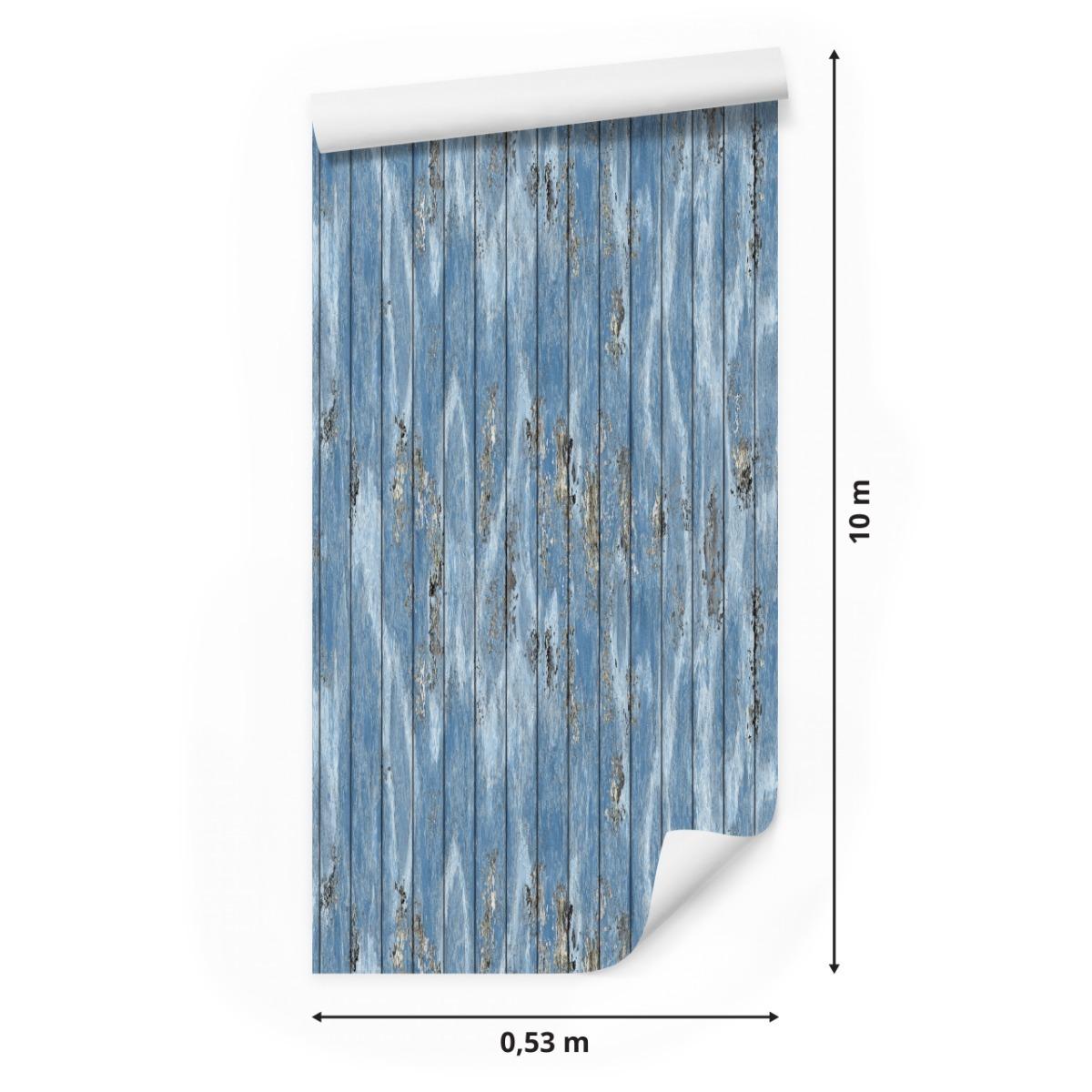 Tapeta Do Salonu Niebieskie DESKI w Stylu Vintage 53x1000  nr. 2