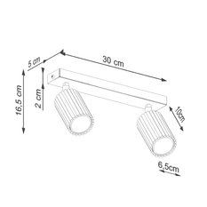 Plafon KARBON 2 beżowy 16.5x6.5x30cm 2xGU10 - Miniaturka zdjęcia nr 9