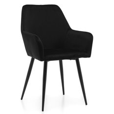 Krzesło IVO 55x88x54 cm tapicerowane welurem pikowane do jadalni lub salonu czarne