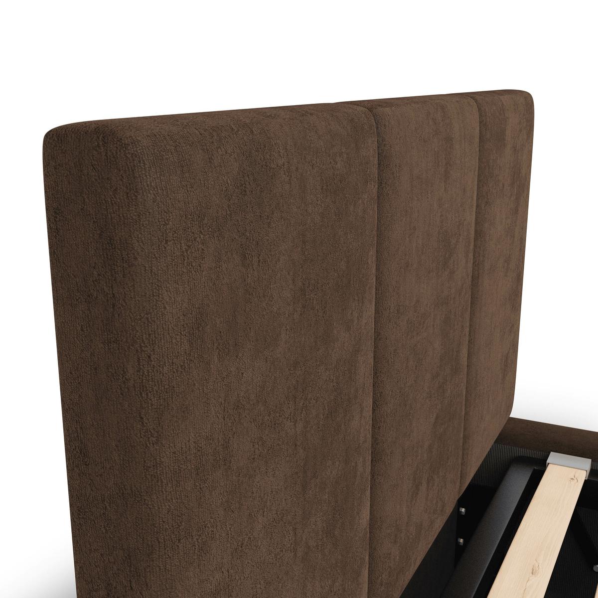 Łóżko Pojedyncze 90x200cm łóżko tapicerowane z pojemnikiem brązowe do sypialni wezgłowie 120 cm nr. 8