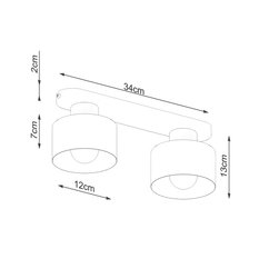 Plafon SAVAR 2 czarny 13x12x34cm nowoczesna lampa E27 do salonu - Miniaturka zdjęcia nr 5