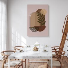 Duży Obraz Do Sypialni Minimalizm Liście Styl Boho Natura 80x120cm - Miniaturka zdjęcia nr 4