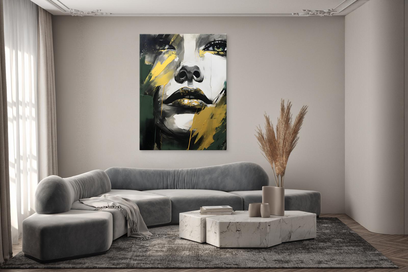 Obraz Canvas Abstrakcja Kobiecy PORTRET Styl Glamour Farba 80x120cm nr. 7