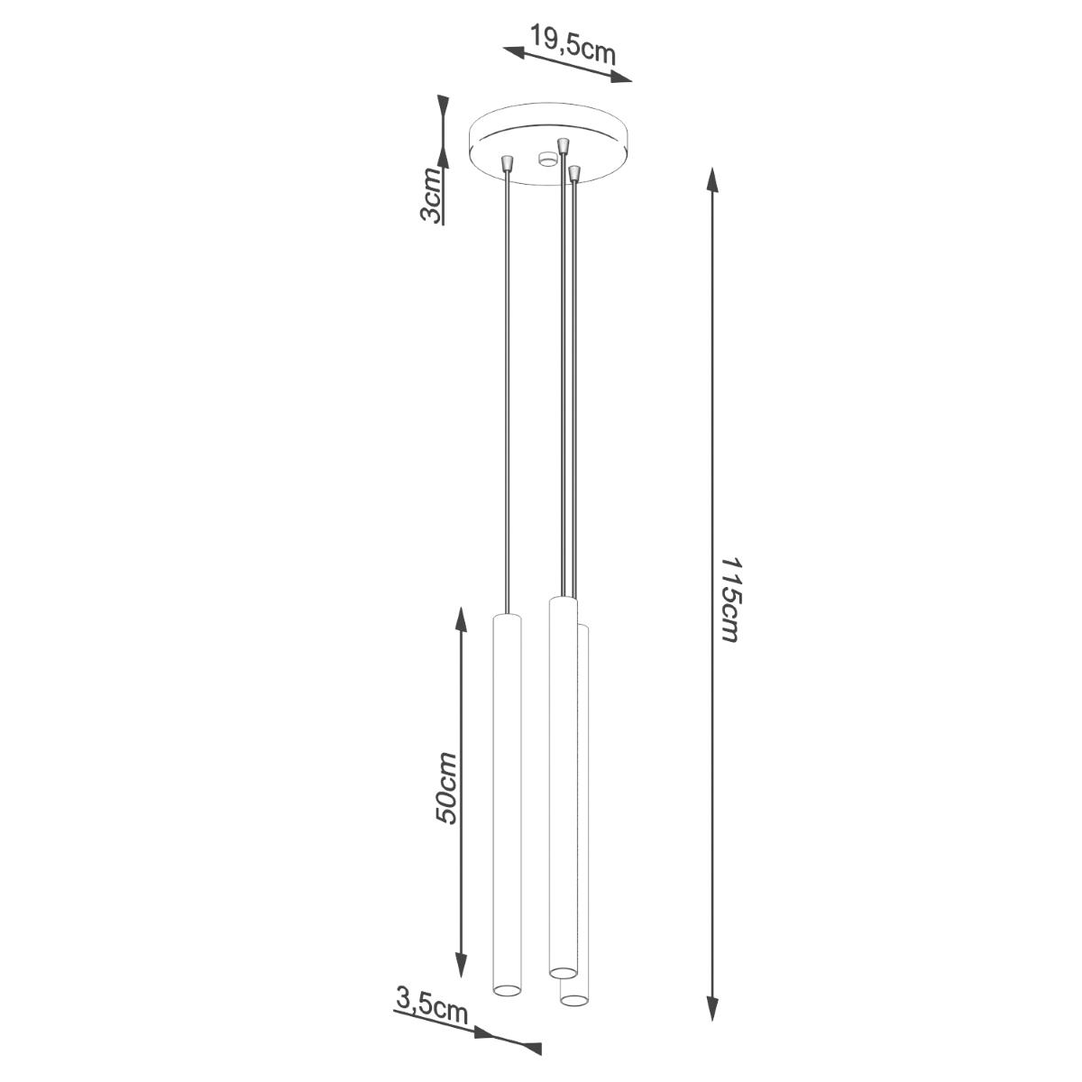 Lampa wisząca PASTELO 3P beton 115x19.5x19.5cm nowoczesna G9 do salonu nr. 5