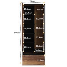 Witryna Borga 70 cm do salonu sypialni przedpokoju garderoby dąb catania czarny - Miniaturka zdjęcia nr 4