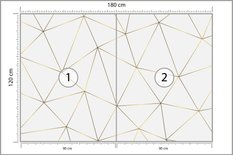 Fototapeta Do Sypialni Złoty Wzór GEOMETRYCZNY Abstrakcja Efekt 3D - Miniaturka zdjęcia nr 2