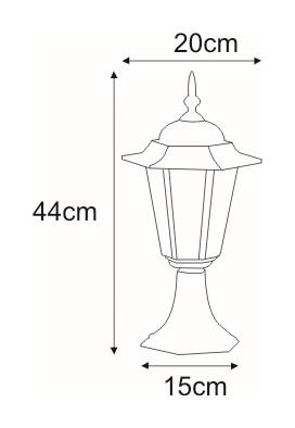 Lampa ogrodowa stojąca K-5009S / STANDARD 20x44x15 cm do ogrodu czarny/złoty nr. 2