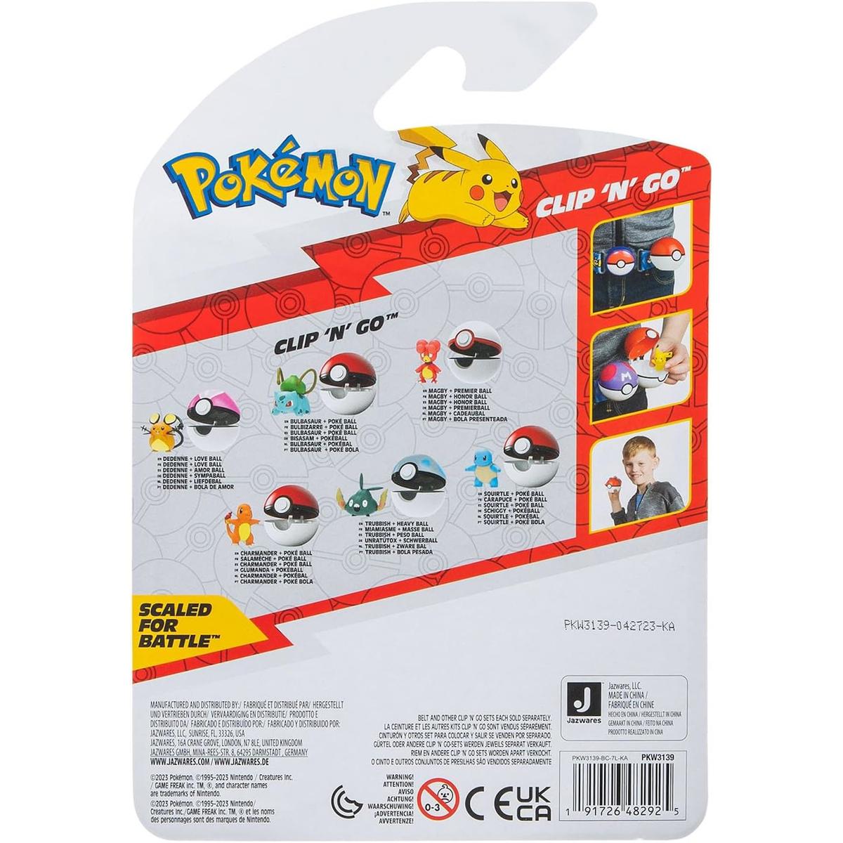 POKEMON CLIP 'N' GO ZESTAW JAZWARES ORYGINALNA FIGURKA MAGBY + PREMIER BALL nr. 3