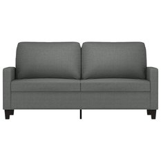 Sofa 158x77x80 cm 2-osobowa wygodna tapicerowana tkaniną ciemnoszara do salonu - Miniaturka zdjęcia nr 3