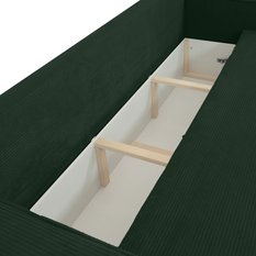 Kanapa rozkładana Verona 248x52x93 cm wersalka z funkcją spania i pojemnikiem sprężyny bonell sztruks butelkowa zieleń do salonu - Miniaturka zdjęcia nr 11