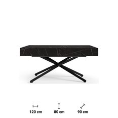 Stół rozkładany 120x90x80 cm prostokątny Aurora X black pietra grigria do jadalni - Miniaturka zdjęcia nr 7