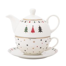 Filiżanka z dzbankiem świąteczny zestaw Tea For One Modern Tree 400 ml - Miniaturka zdjęcia nr 1