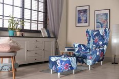 Fotel Uszak z podnóżkiem do lokalu baru pabu - Miniaturka zdjęcia nr 4