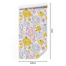 Tapeta Dla Dzieci LIŚCIE Drzewa Biedronki Wzorki 53x1000  - Miniaturka zdjęcia nr 2