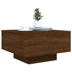 Stolik kawowy 55x55x31 cm brązowy dąb elegancki do salonu - Miniaturka zdjęcia nr 1