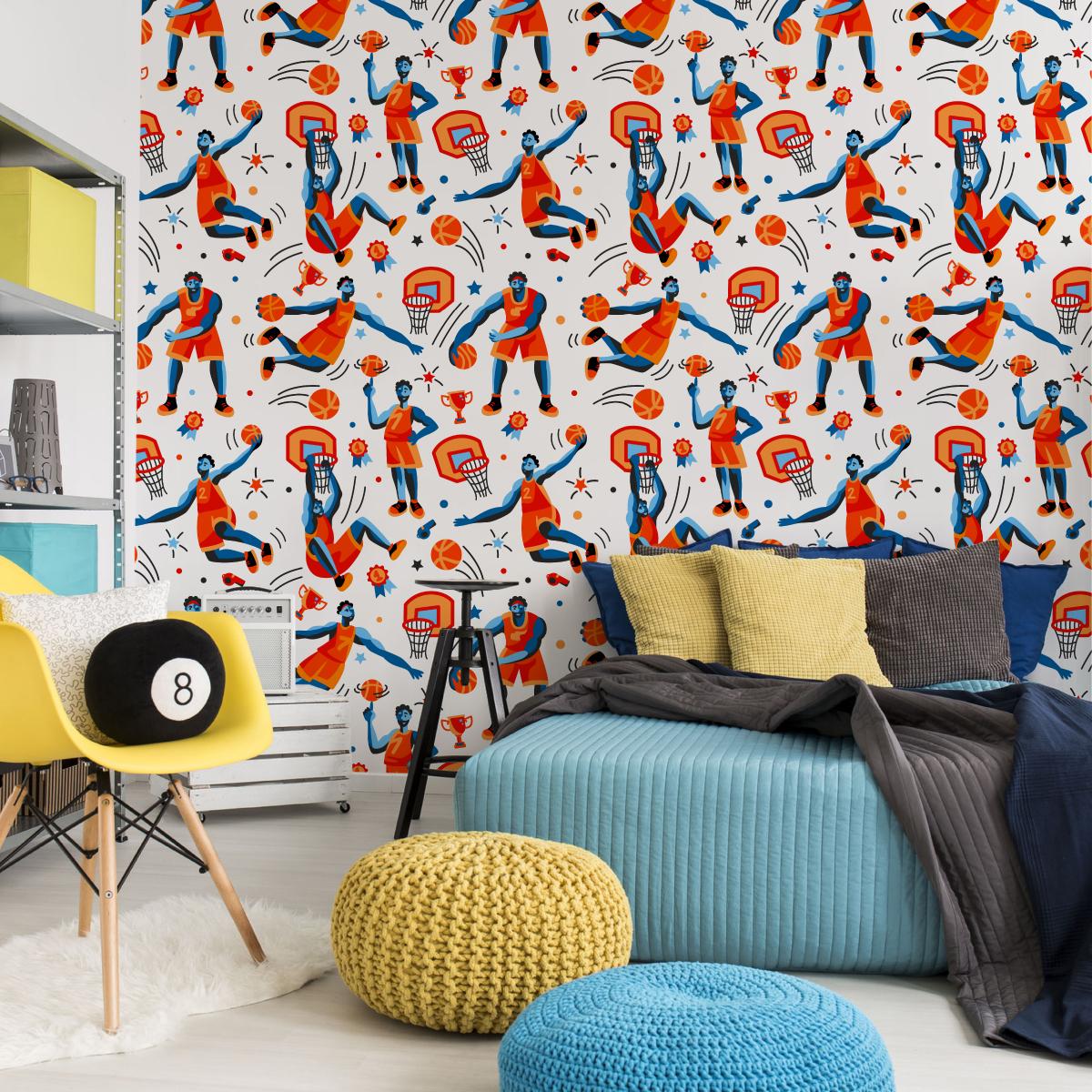 Tapeta KOSZYKÓWKA Pop-Art Piłka Sport Koszykarze  nr. 6