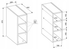 Szafka BELLA 100 cm z regałem i blatem do łazienki wisząca dąb artisan kaszmir  - Miniaturka zdjęcia nr 9