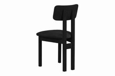 Krzesło drewniane do jadalni NILO tapicerowane czarny/siedzisko czarne velvet  - Miniaturka zdjęcia nr 4