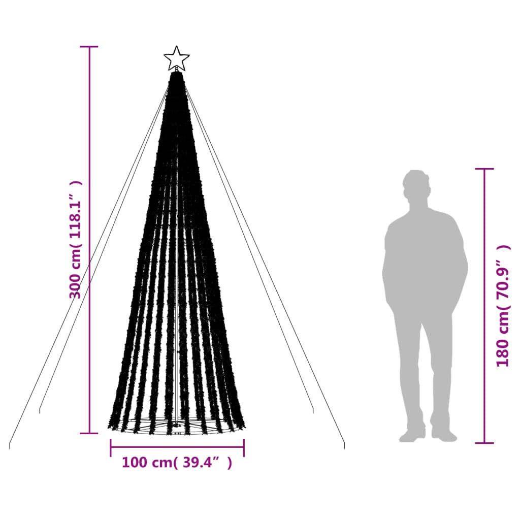 Choinka stożkowa 300 cm 688 LED niebieskie na święta do ogrodu nr. 10