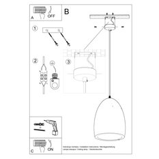 Lampa wisząca ceramiczna BUKANO 126x25x25cm nowoczesna E27 do salonu - Miniaturka zdjęcia nr 5